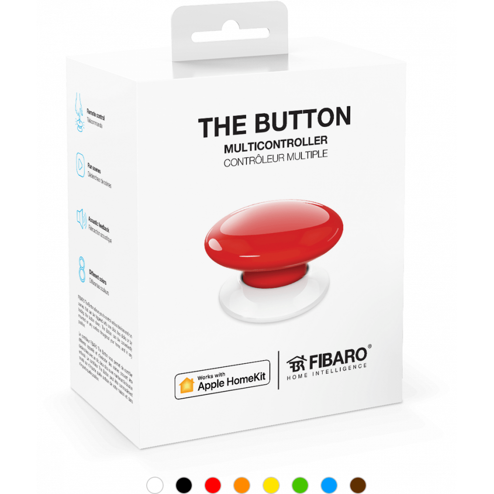 Fibaro Bouton De Commande Rouge The Button Z Wave Plus Fgpb Zw Domotique Et Maison